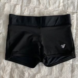 black varsity shorts